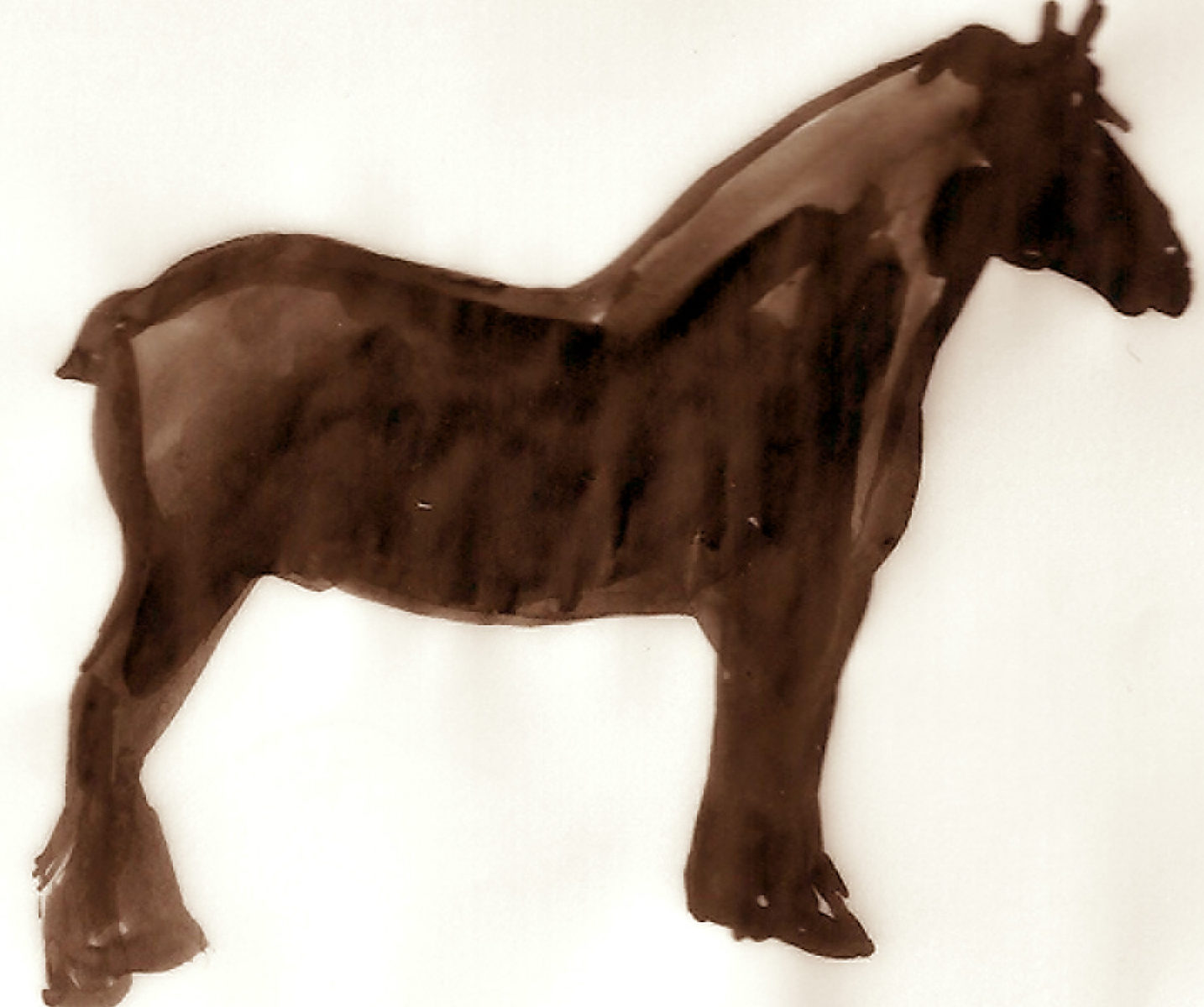 cheval encre marron