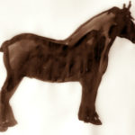 cheval encre marron
