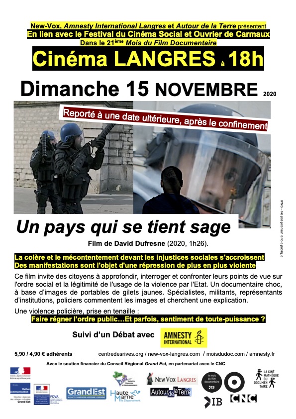 affiche pays qui se tient sage couleur